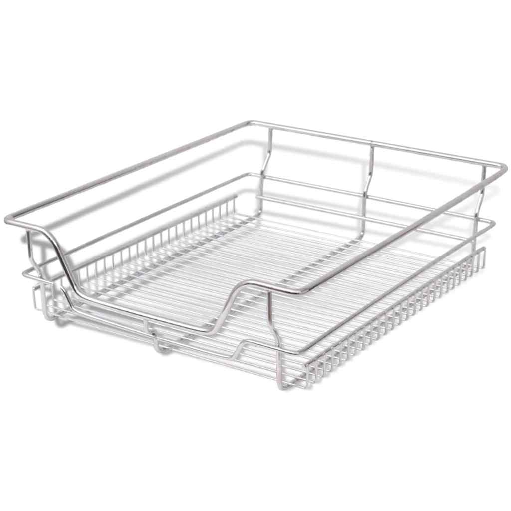 Küchen-Drahtkörbe 2 Stk. Ausziehbar Silbern 45 cm