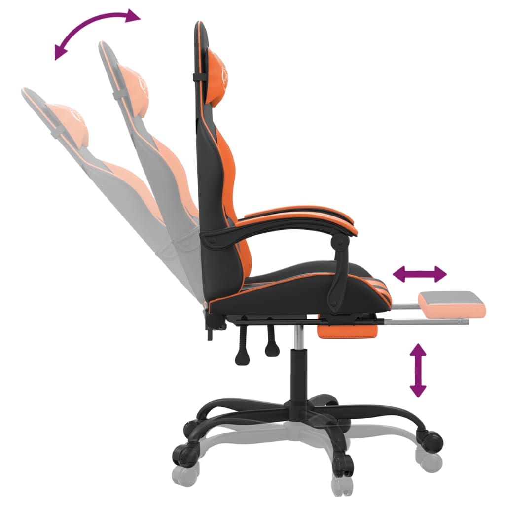 Gaming-Stuhl Drehbar Schwarz und Rot Kunstleder