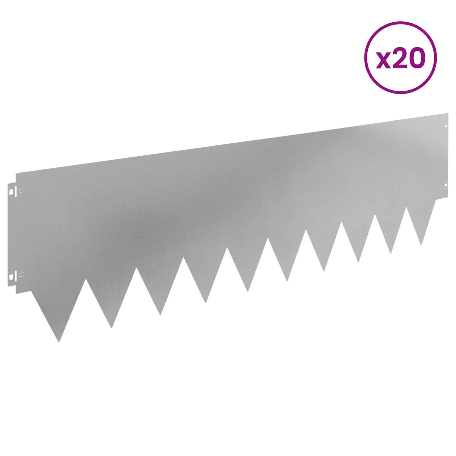 Raseneinfassung 10 pcs Länge Höhe 103 x 15 cm Stahl Schwarz
