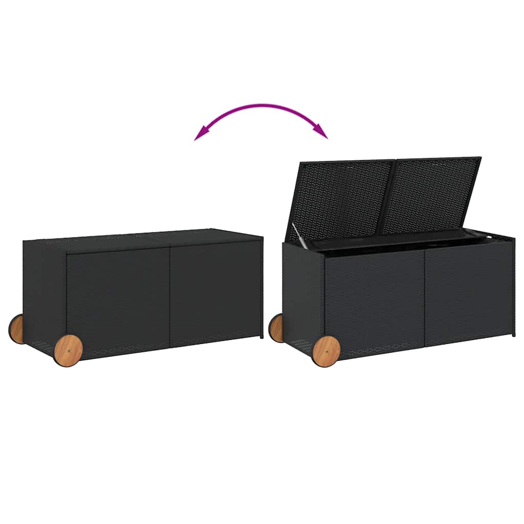 Gartentruhe Schwarz 283L Poly Rattan