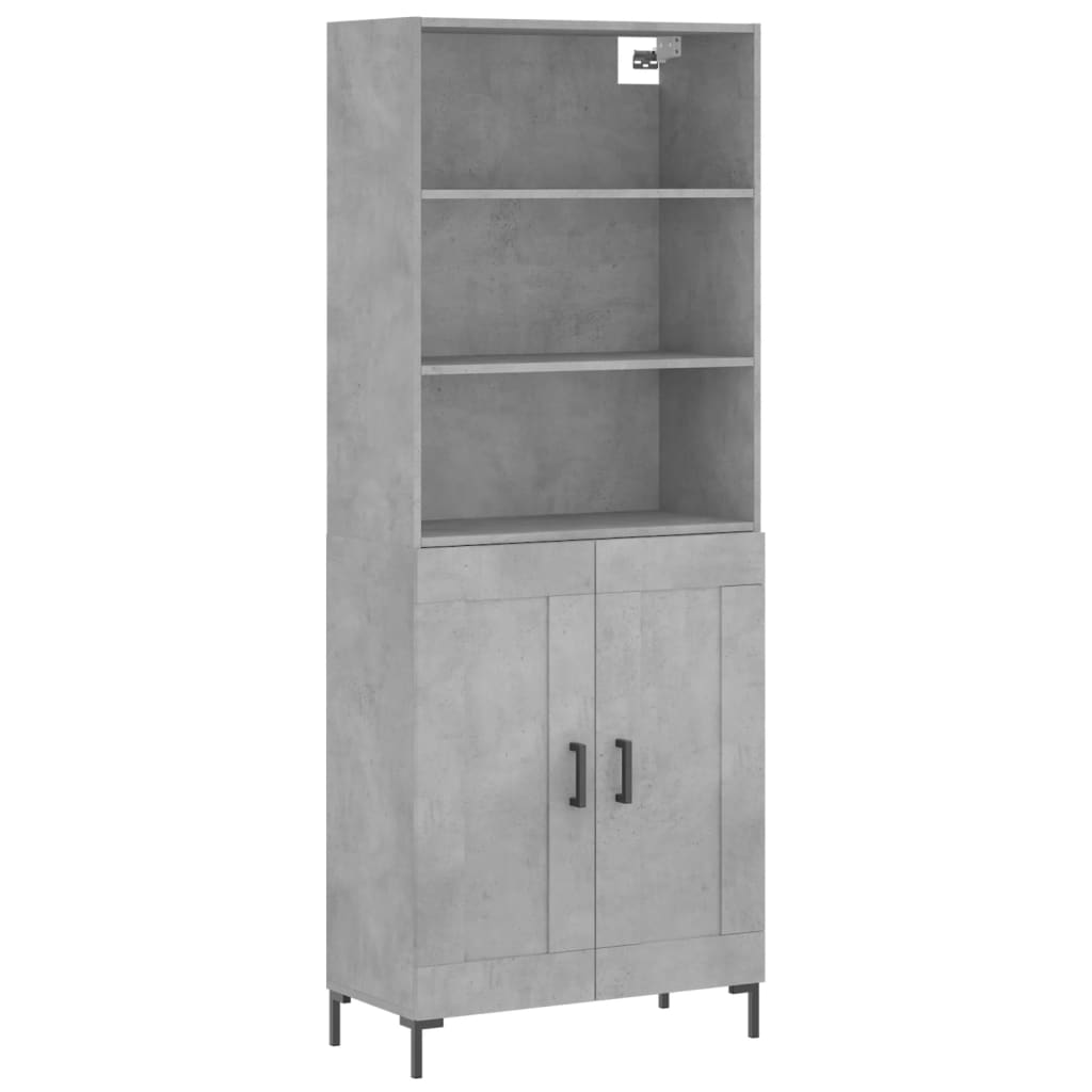 Highboard Hochglanz-Weiß 69,5x34x180 cm Holzwerkstoff