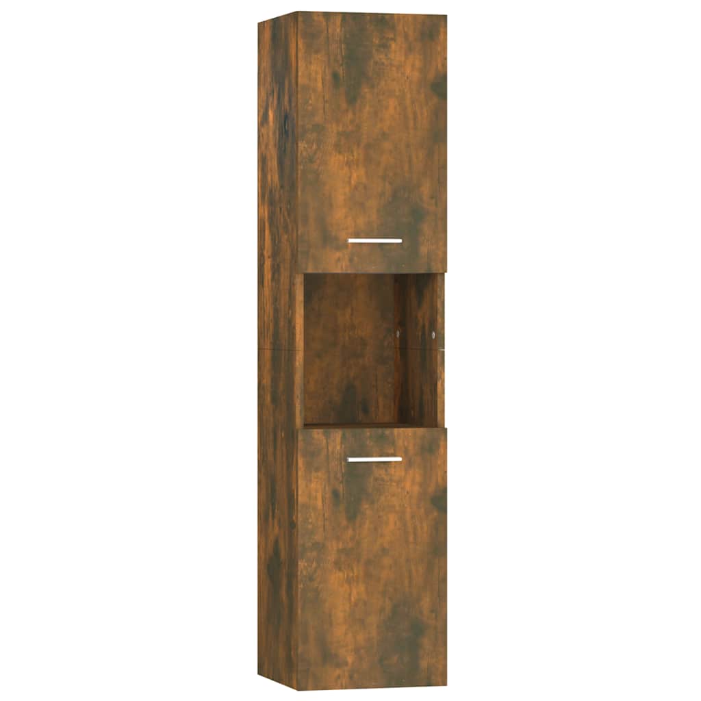 Badezimmerschrank Weiß 30x30x130 cm Holzwerkstoff