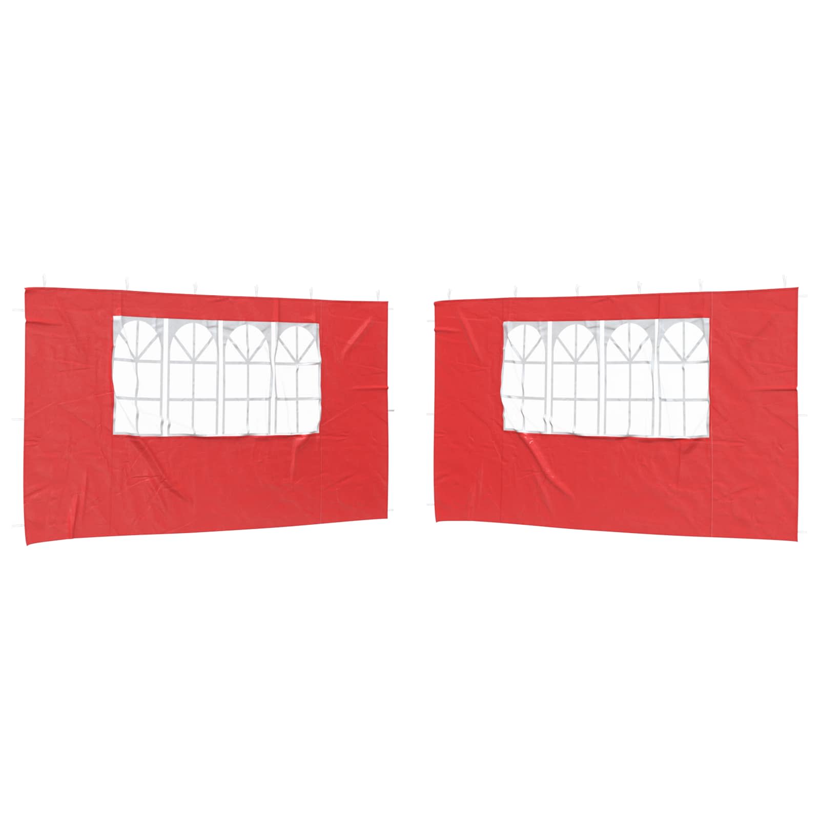 Party Zelt Seitenteil 2 pcs 300 x 195 cm Rot PE und Stahl