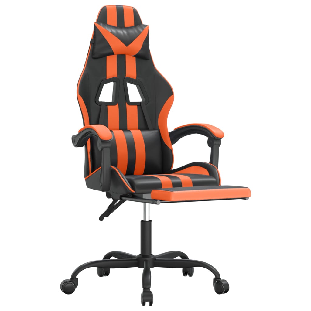 Gaming-Stuhl Drehbar Schwarz und Blau Kunstleder