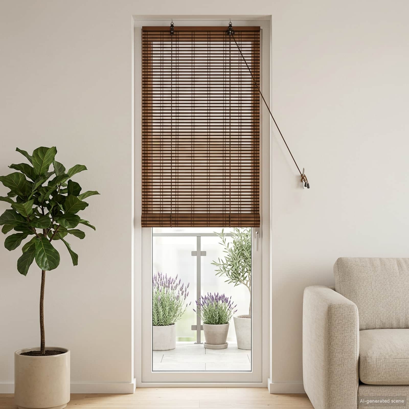 Rollo Braun 60 x 160 cm Bambus