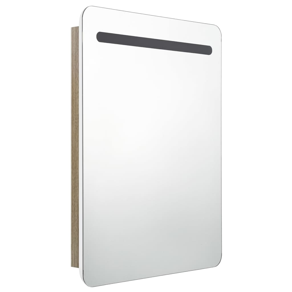 LED-Bad-Spiegelschrank Glänzendes Grau 60x11x80 cm