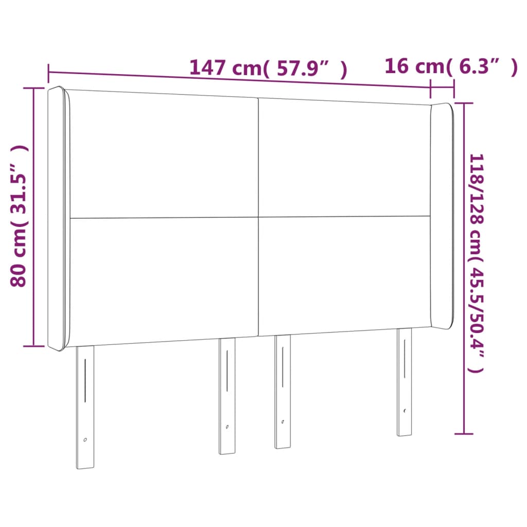 Kopfteil mit Ohren Creme 83x16x78/88 cm Kunstleder
