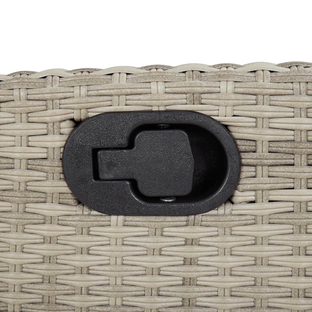 Gartensessel Verstellbar mit Kissen Schwarz Poly Rattan