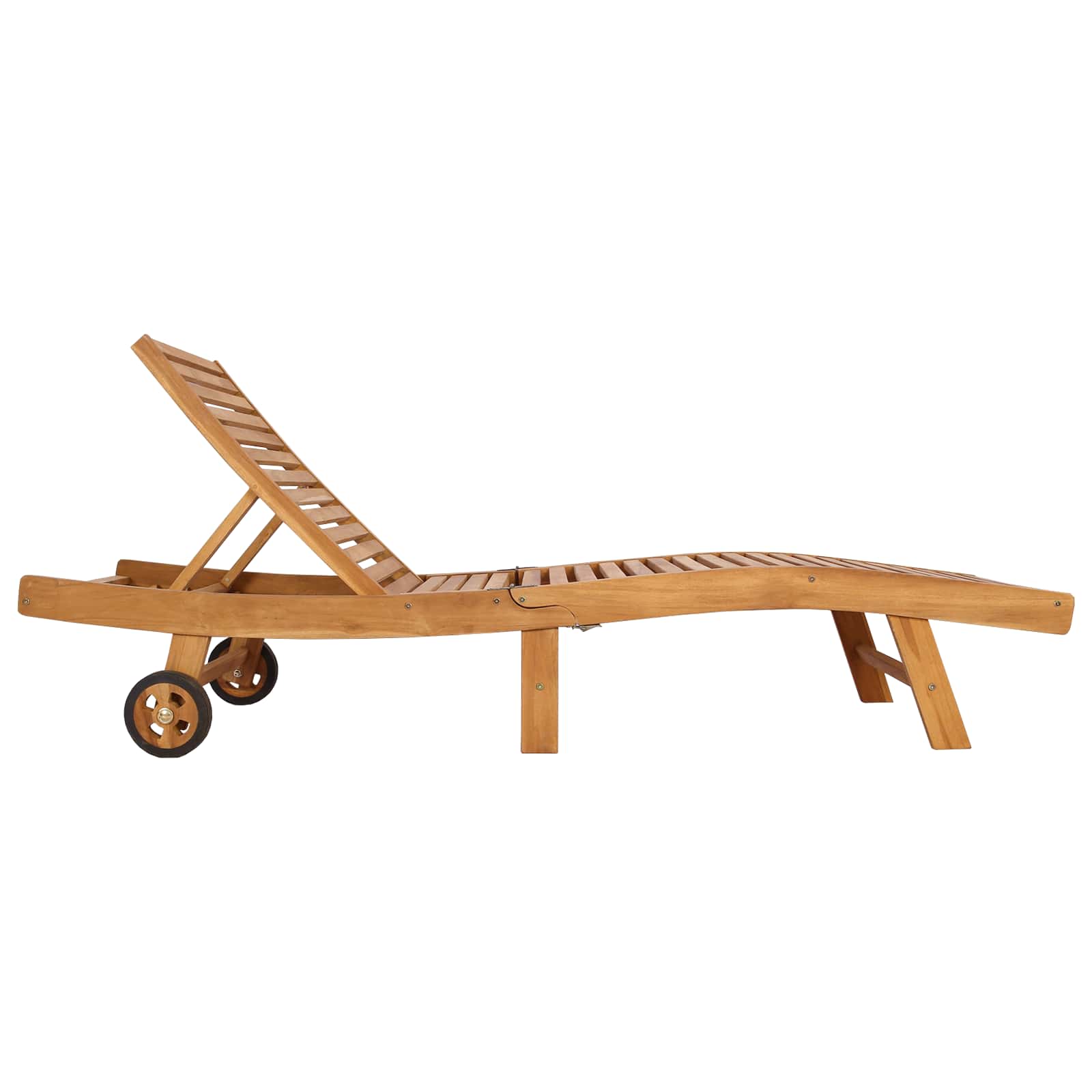 Sonnenliege Braun Massivholz Teak