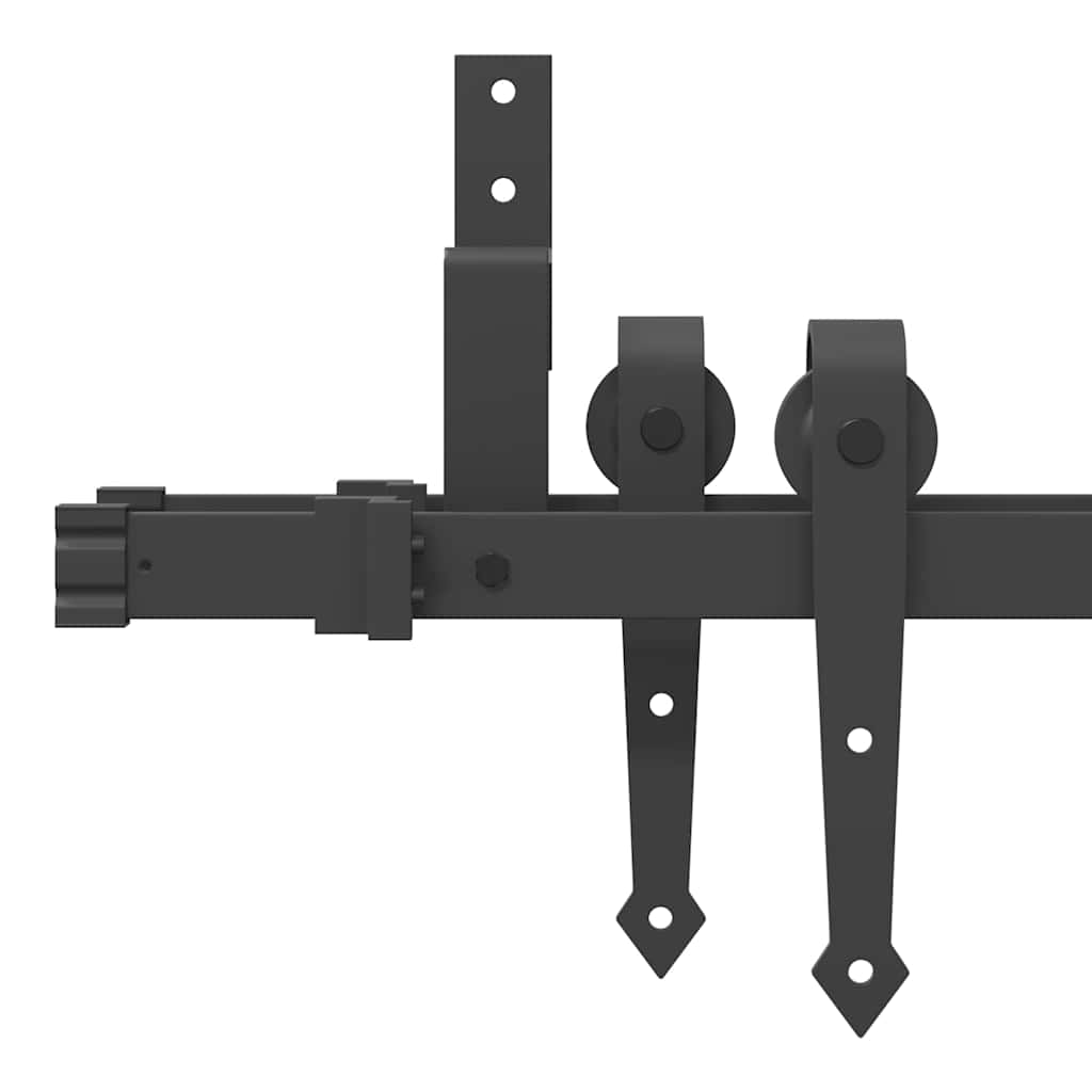 Schiebetürbeschlag-Set 152,5 cm Stahl Schwarz