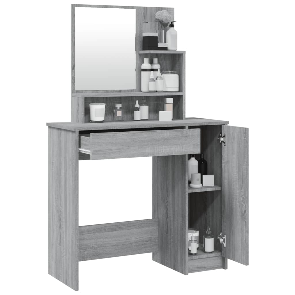 Schminktisch mit Spiegel Weiß 86,5x35x136 cm