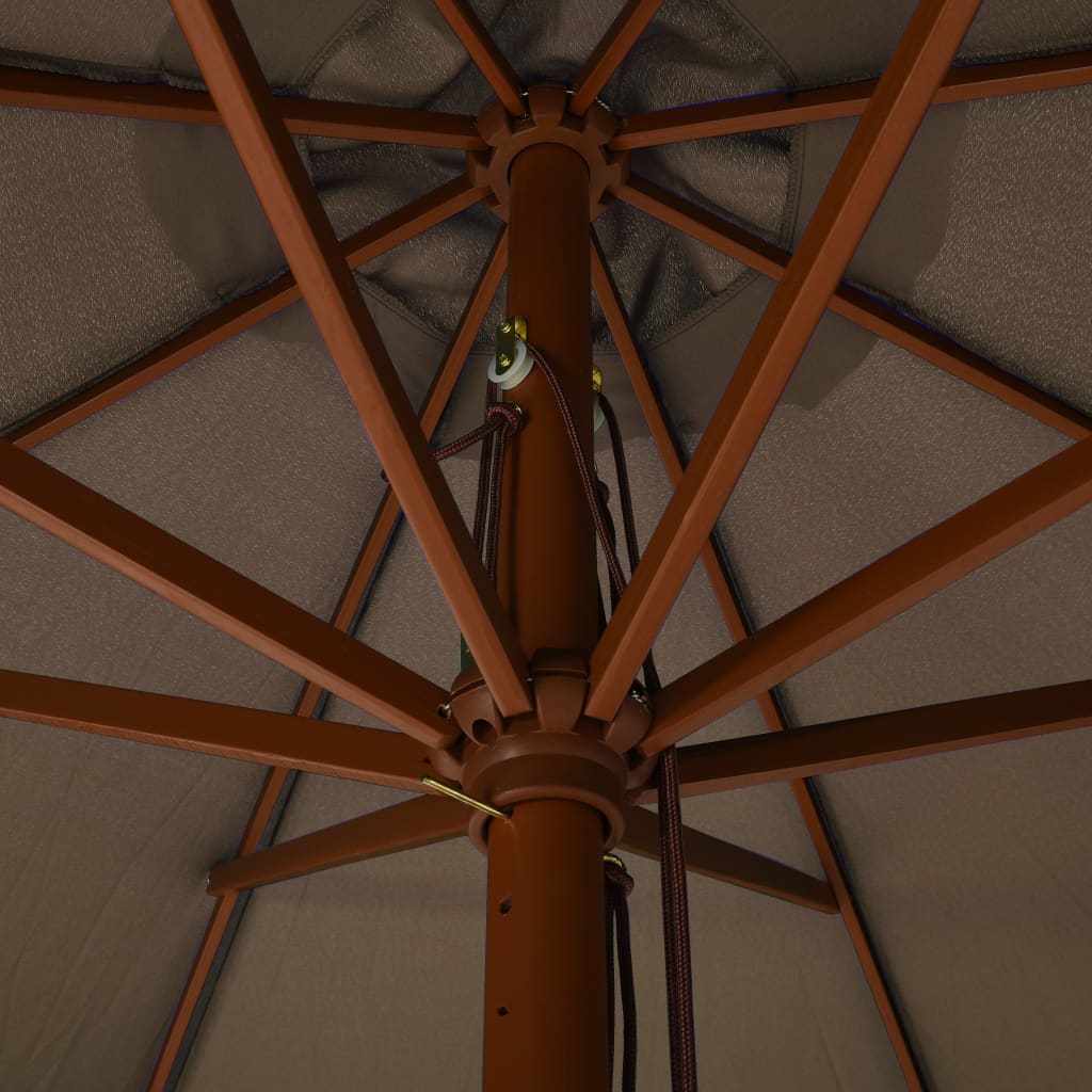 Sonnenschirm mit Holzmast 330 cm Sandweiß