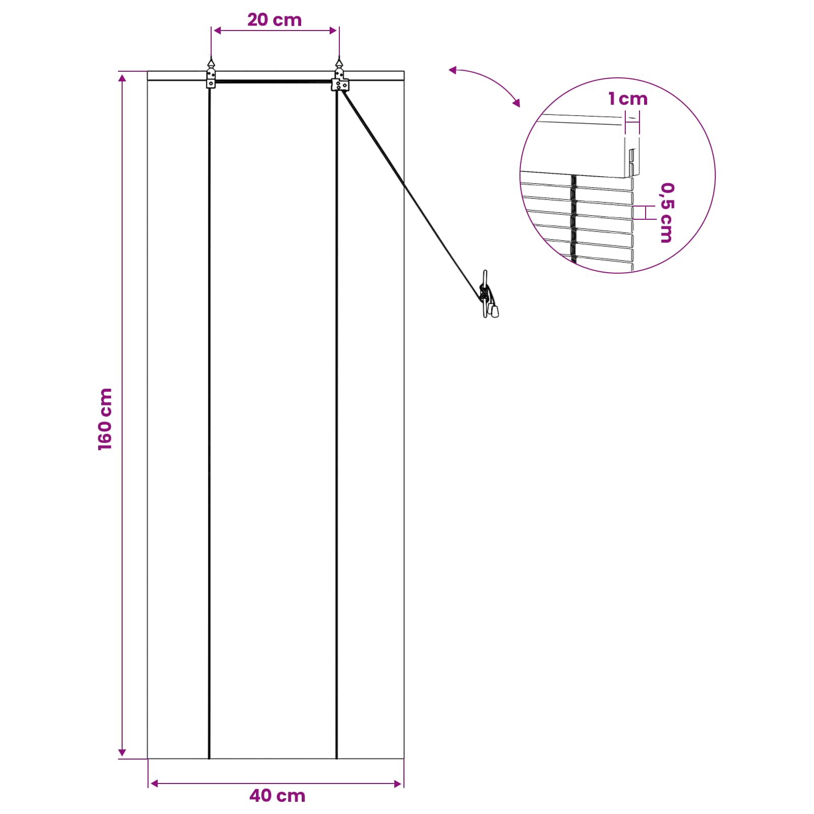 Rollo Braun 60 x 160 cm Bambus