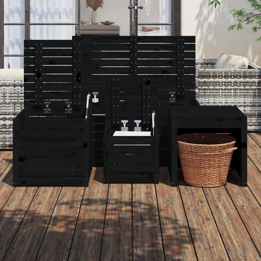 4-tlg. Gartenbox-Set Massivholz Kiefer