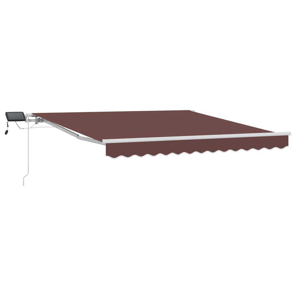 Markise Manuell Einziehbar mit LED 300x250 cm Blau und Weiß