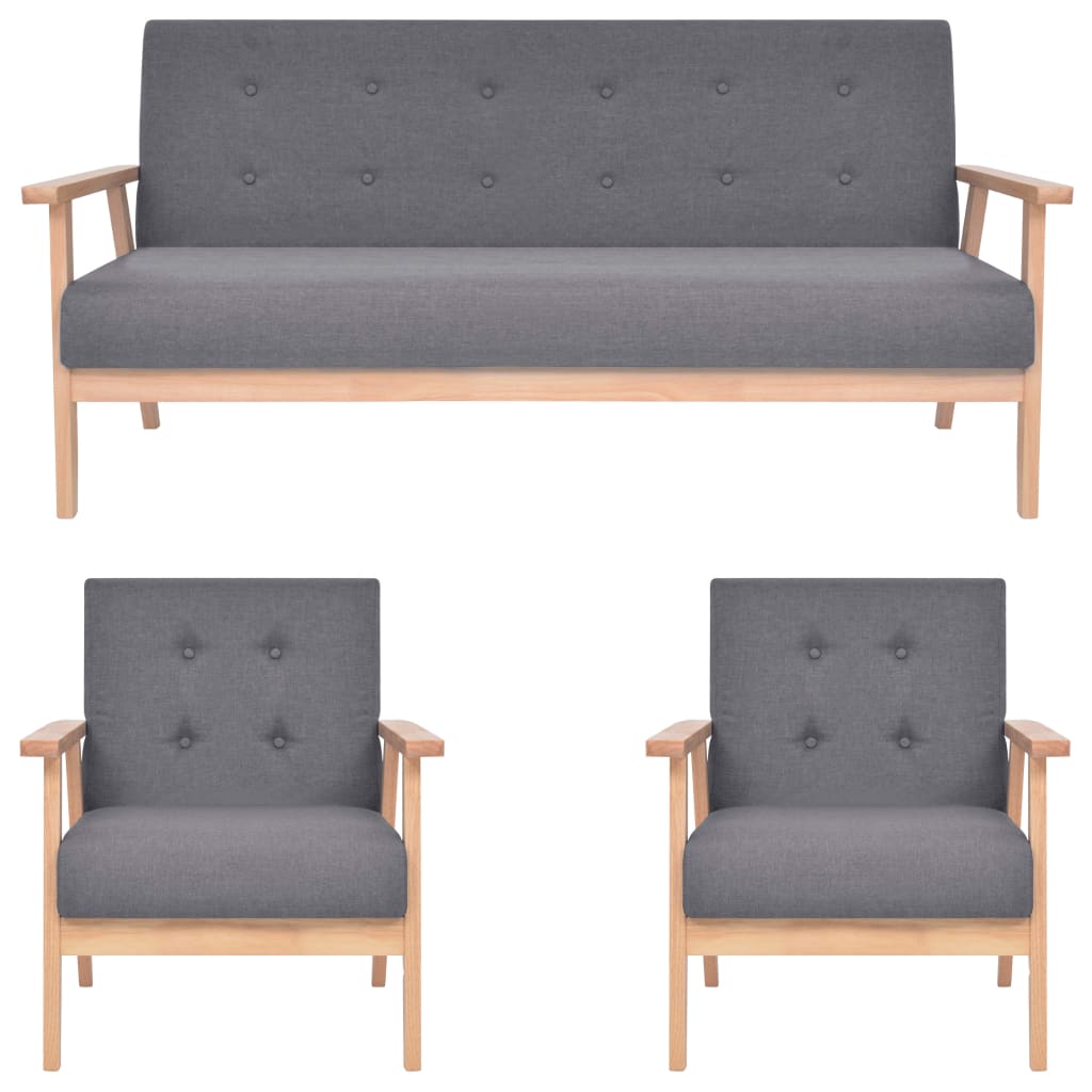 2-Sitzer-Sofa Stoff Hellgrau