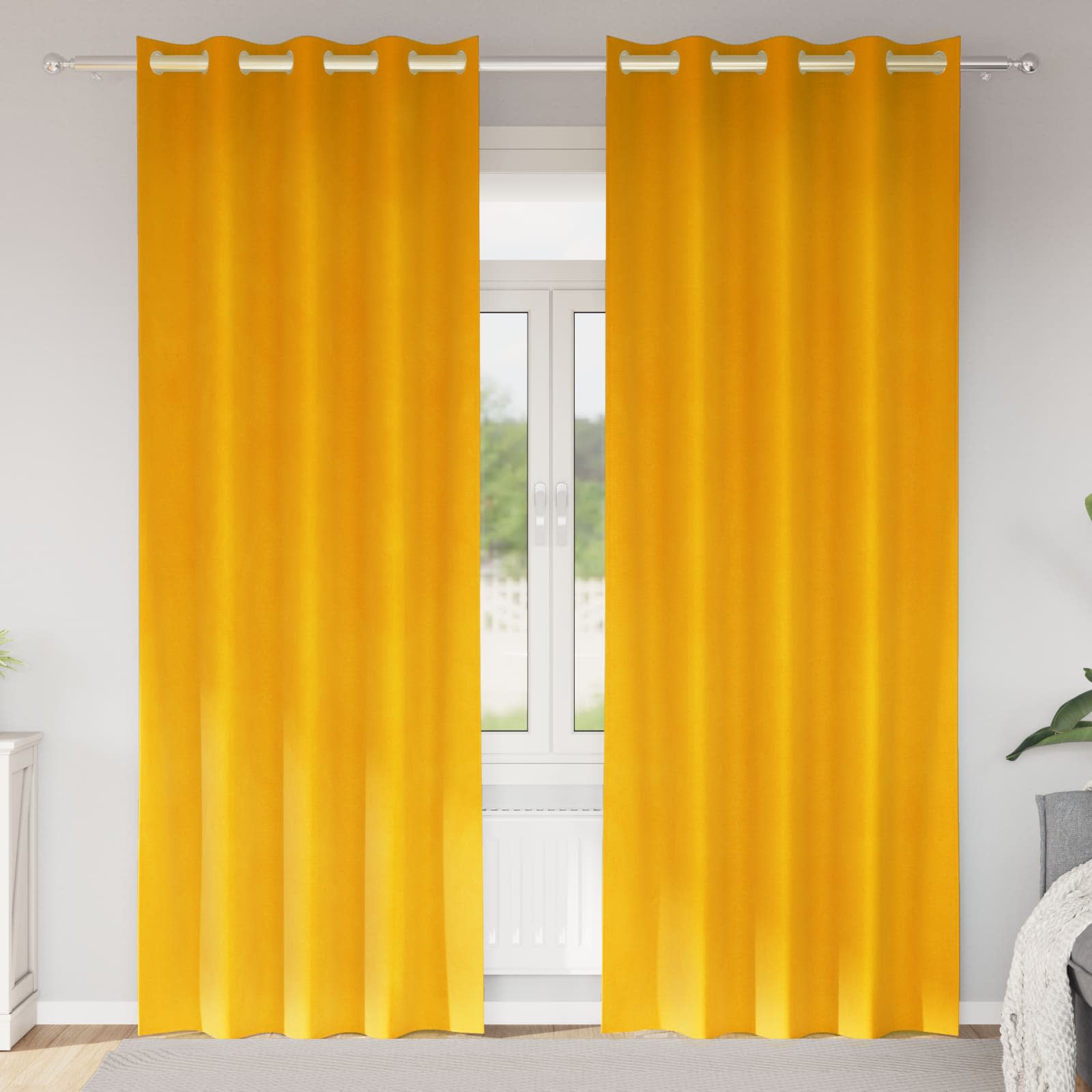 Verdunkelungsvorhänge 2 pcs Schwarz 140 x 140 cm Samt