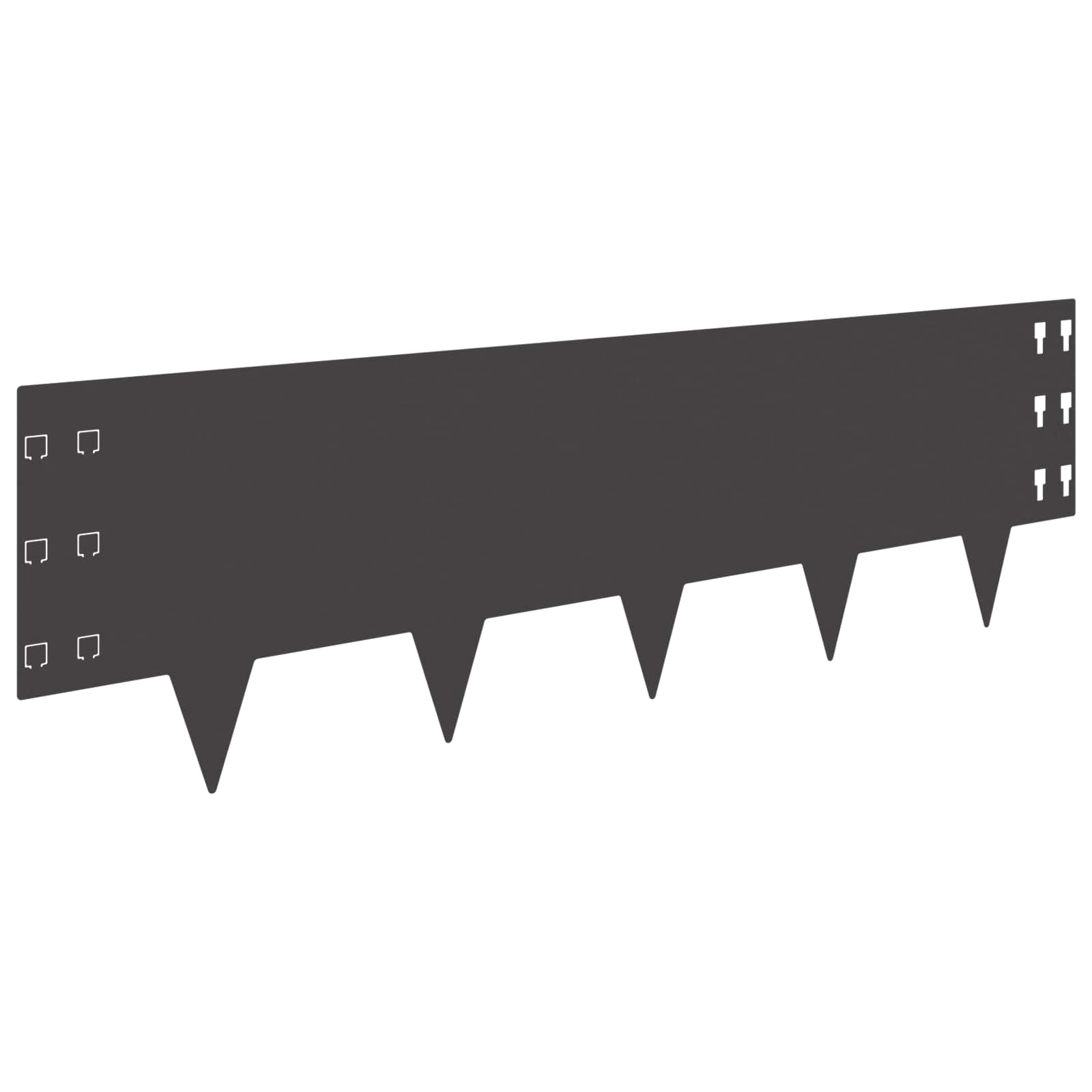 Raseneinfassung 10 pcs 100 x 12 cm Stahl Schwarz