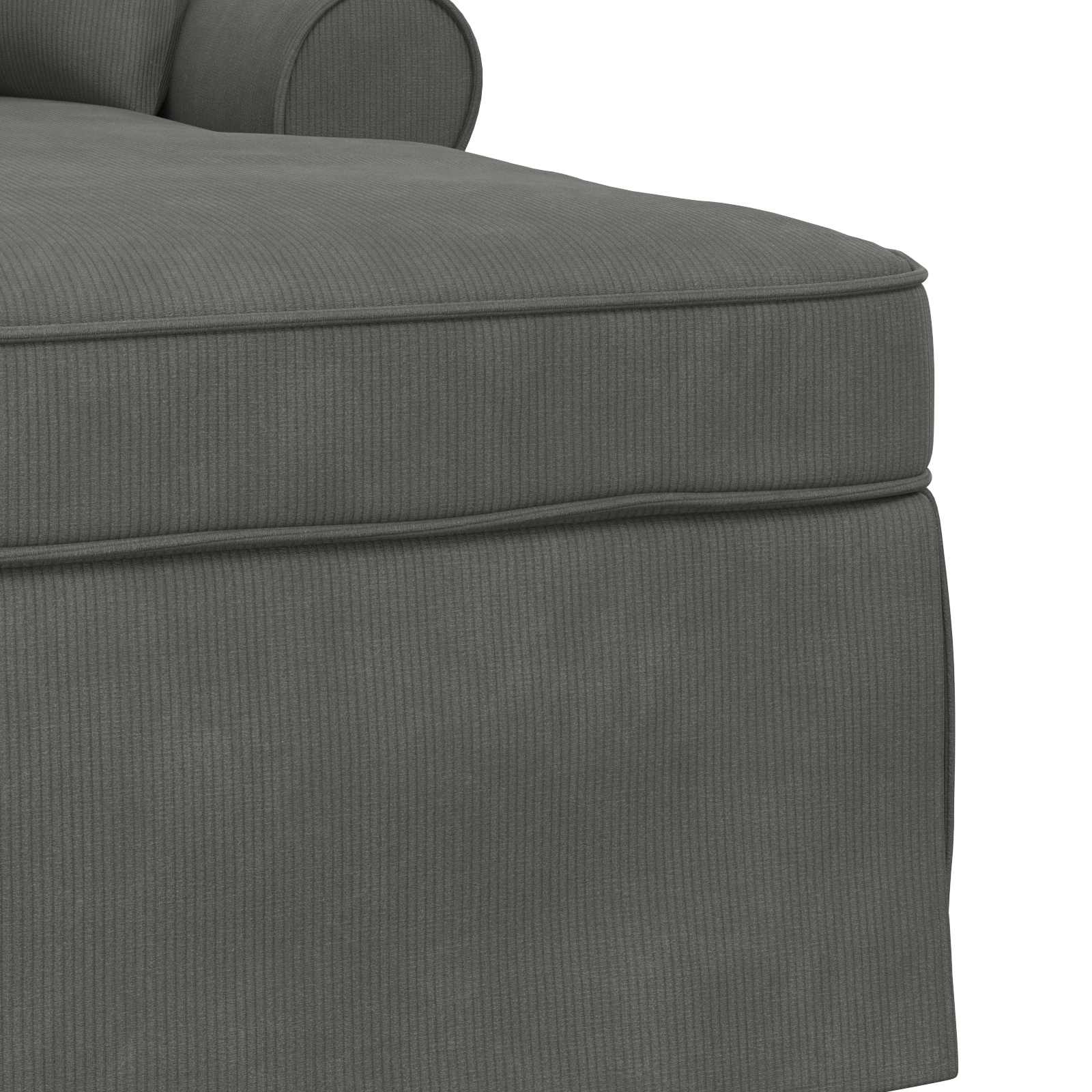 Chaise Lounge mit Rock mit Kissen 3 pcs Hellgrau Cordstoff