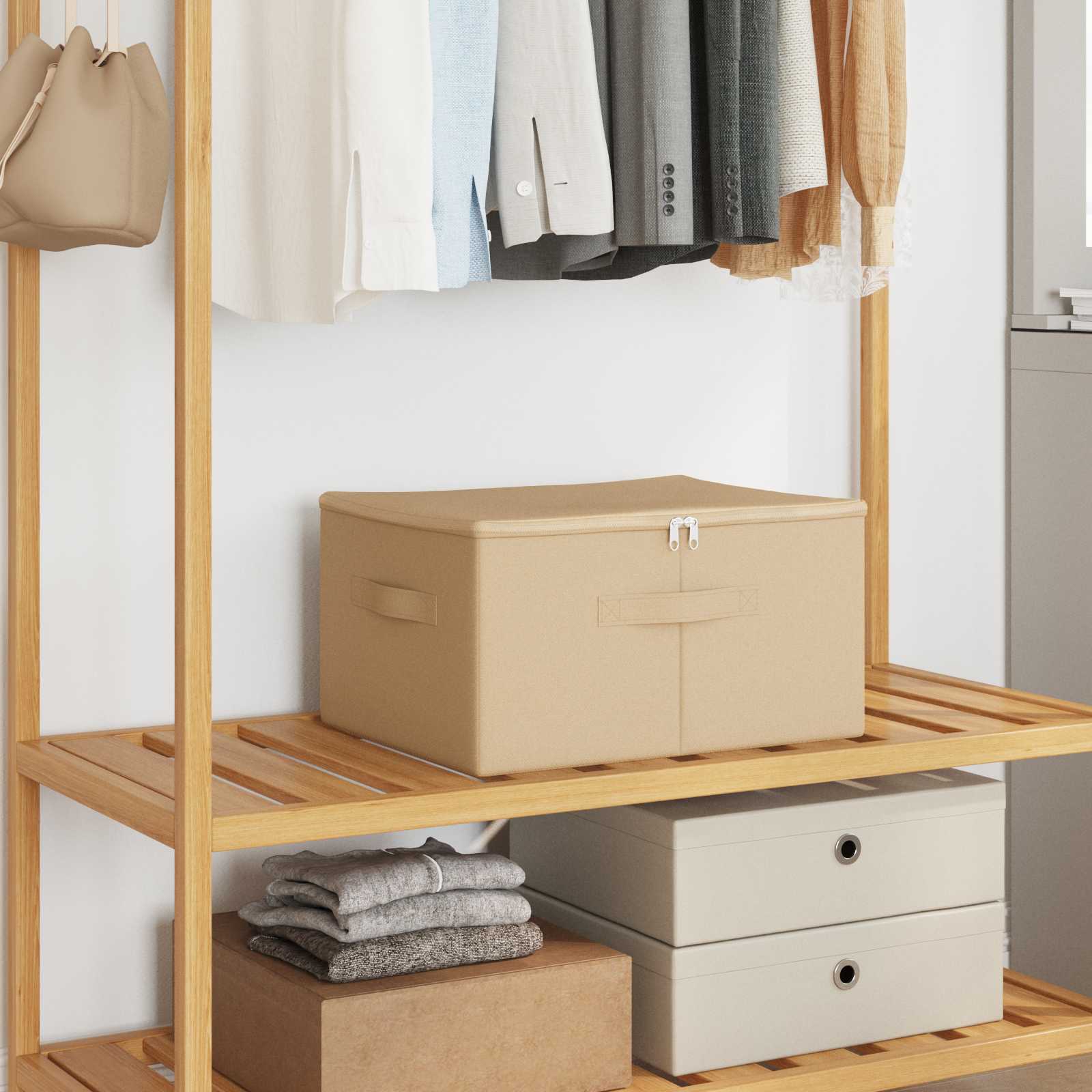 Aufbewahrungsbox Stoff 50x30x25 cm Anthrazit