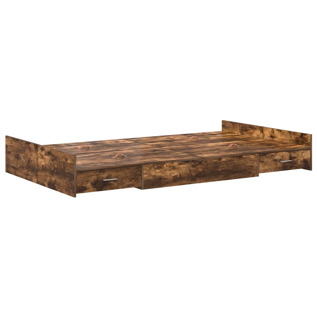 Aufbewahrungsbettgestell Weiß 200 x 200 cm Holzwerkstoff