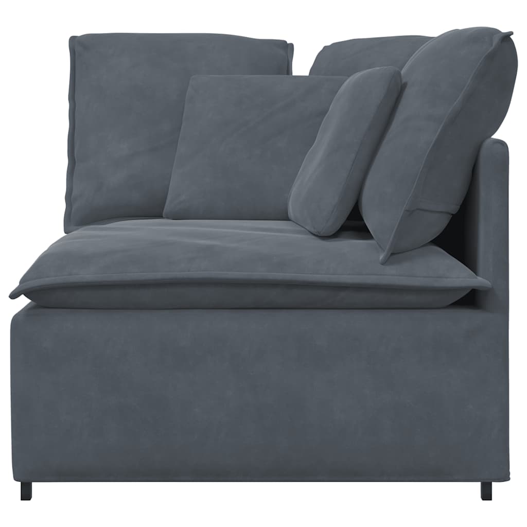 Modulares Sofa Endmodul mit Armlehne Kissen Blau 100 cm