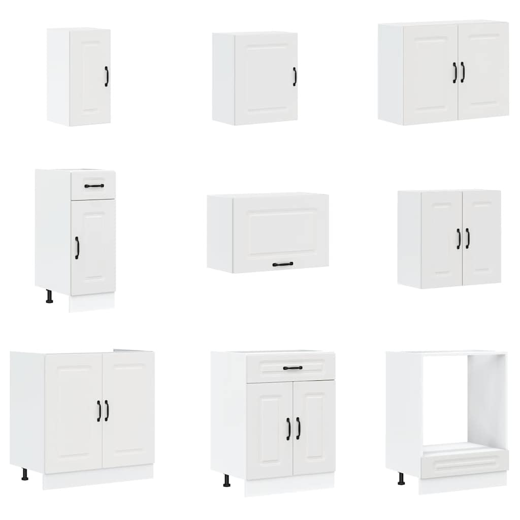 14-tlg. Küchenschrank-Set Kalmar Weiß Holzwerkstoff