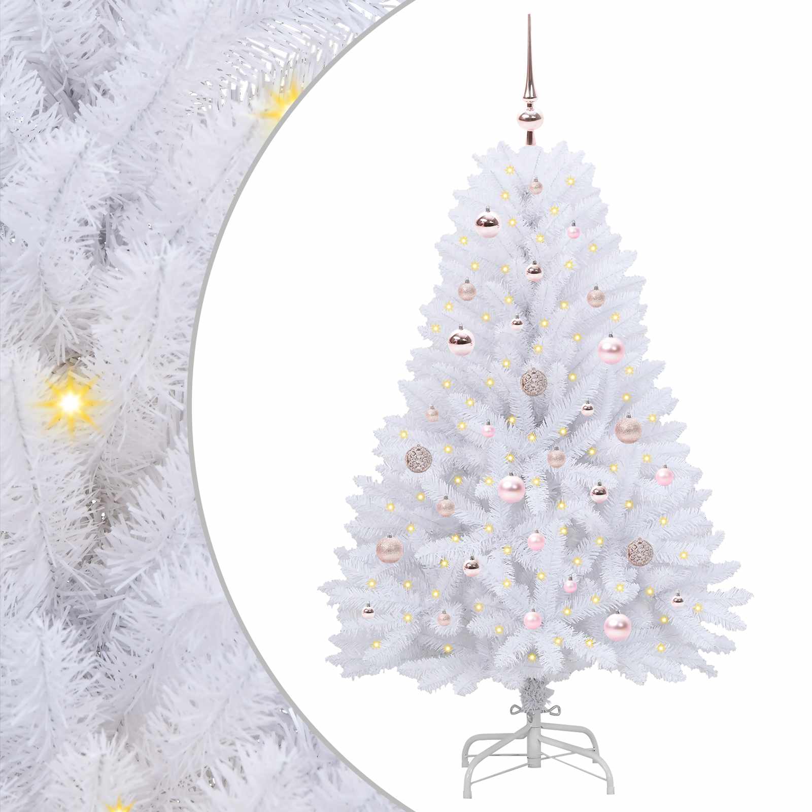 Künstlicher klappbarer Weihnachtsbaum Weiß 120 cm PVC und Stahl