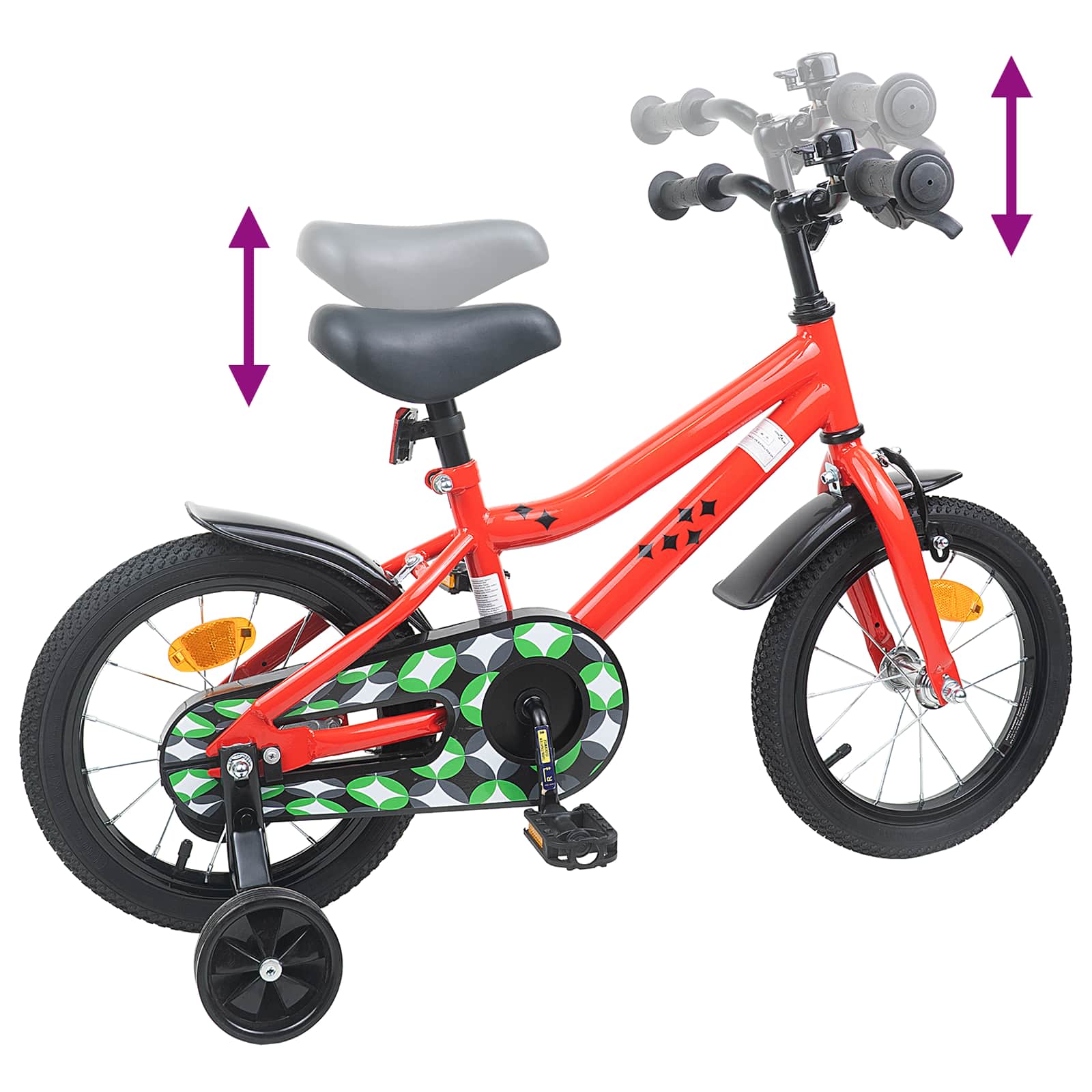 Kinderfahrrad 12 Zoll für 2-4 Jahre alt Schwarz