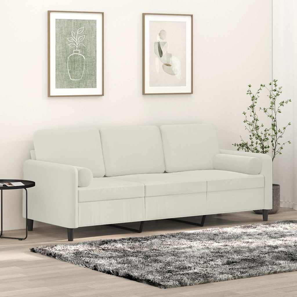 2-Sitzer-Sofa mit Zierkissen Dunkelgrün 120 cm Samt
