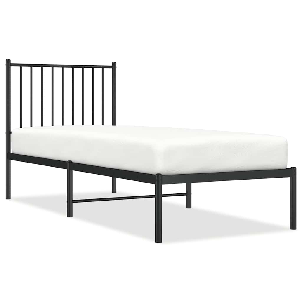 Bettgestell Metall Schwarz 75x190 cm