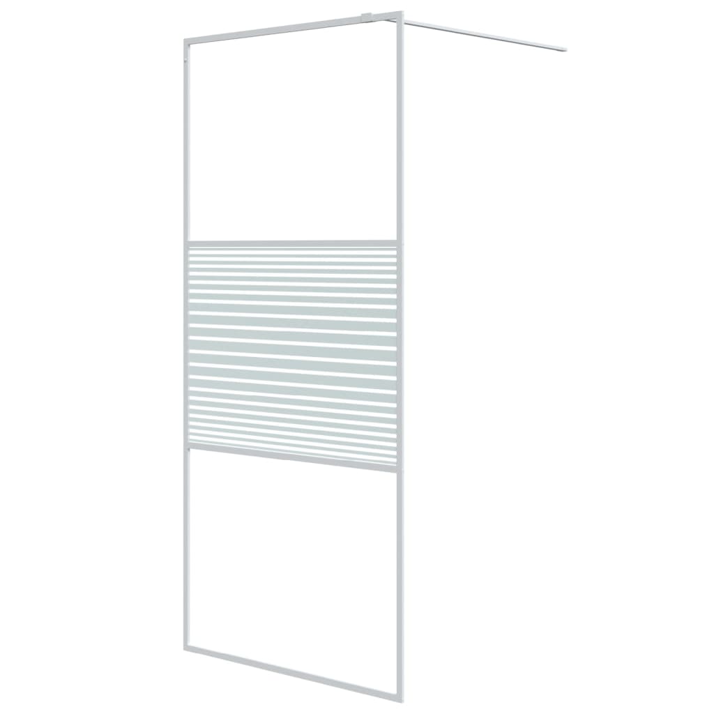 Duschwand für Begehbare Dusche Schwarz 100x195 cm ESG-Glas Klar