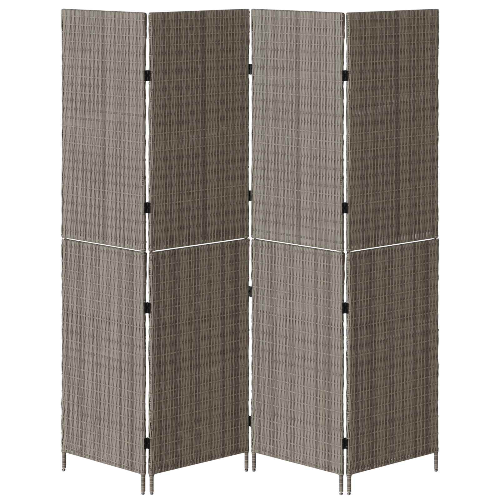 Raumteiler Schwarz 146 x 180 cm Poly-Rattan