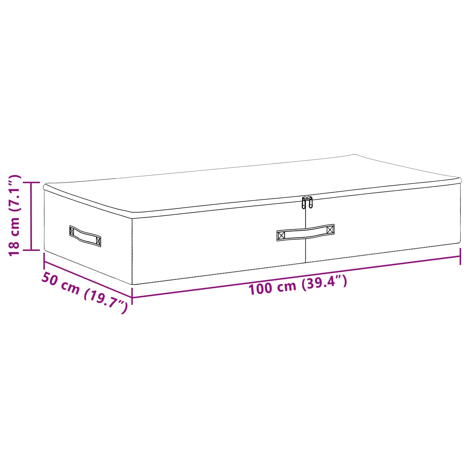 Aufbewahrungsbox Stoff 50x30x25 cm Anthrazit