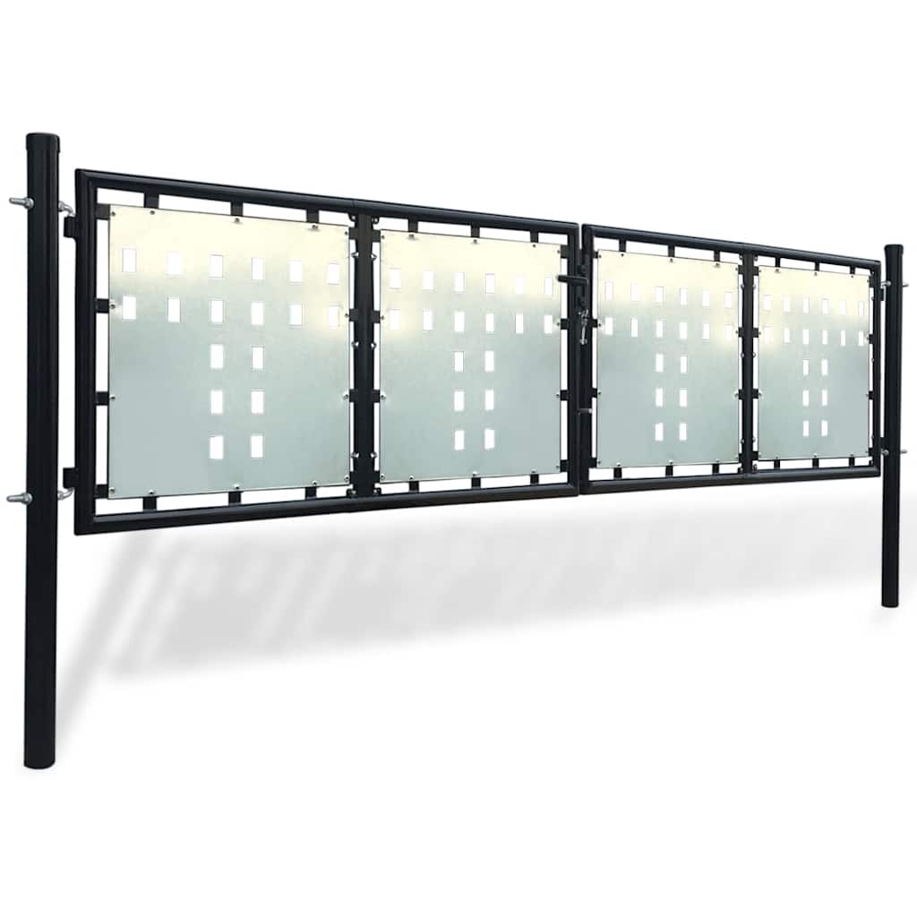 Schwarzes Einzeltor für Zäune 100 x 200 cm