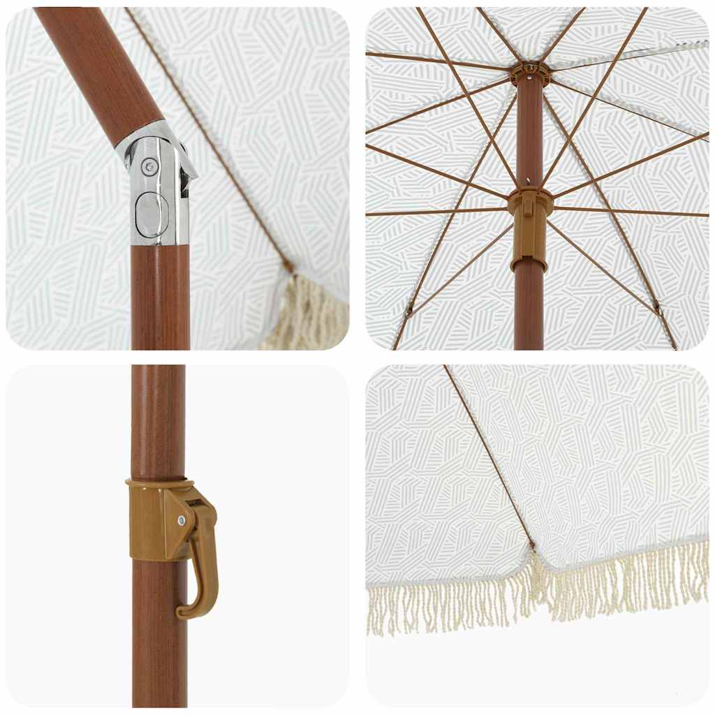Strandparasol Gelb und Weiß 205 x 205 x 210 cm