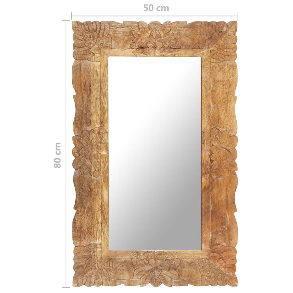 Spiegel Weiß 80x50 cm Mango Massivholz