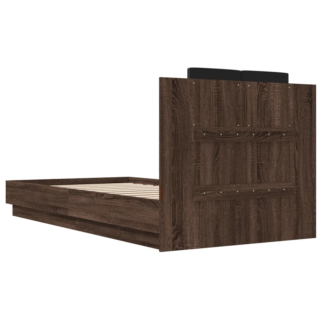 Bettgestell mit Kopfteil Grau Sonoma 180x200 cm Holzwerkstoff