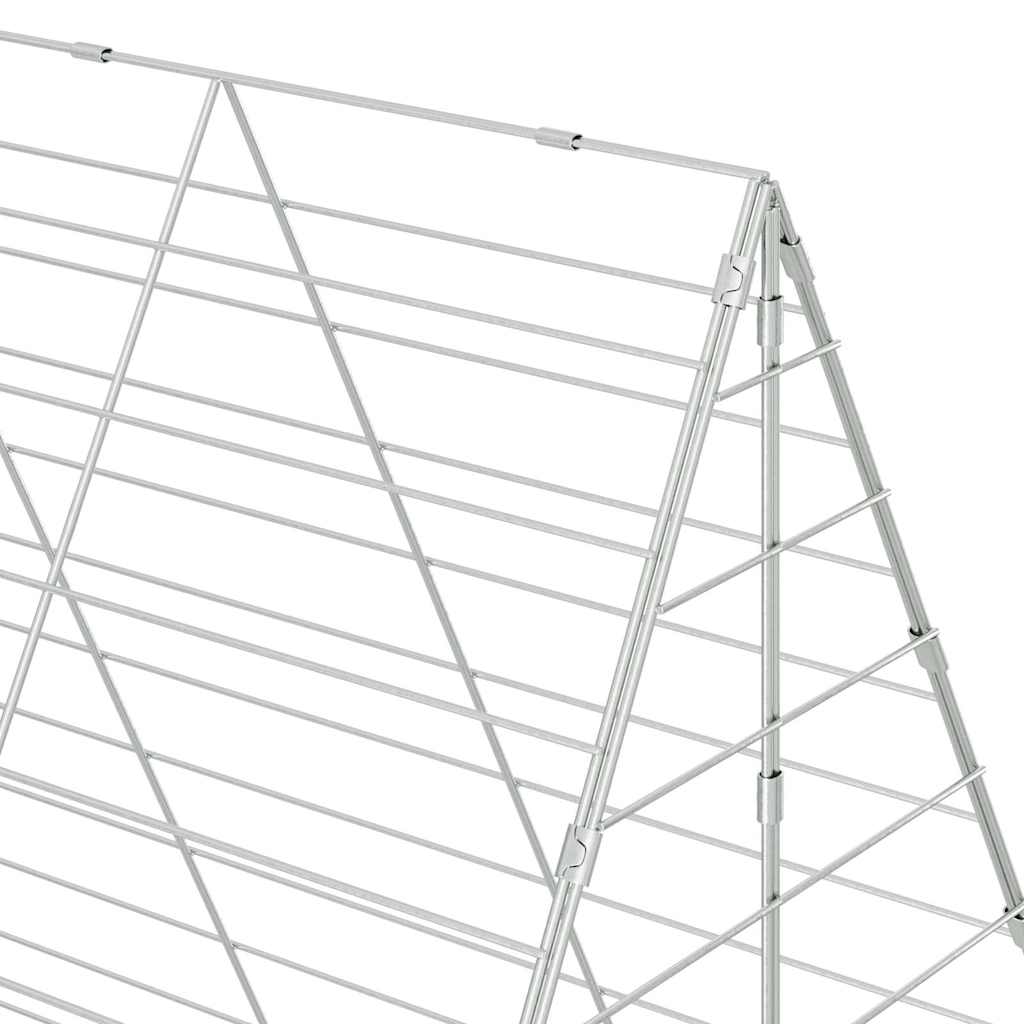 Hühnerkäfig 2 pcs Silber 600 x 100 x 210 cm Verzinkter Stahl