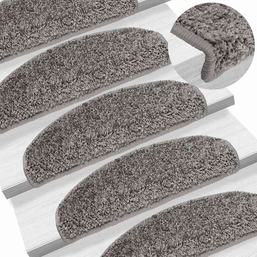 Stufenmatten 15 Stk. 56x17x3 cm Grau Halbrund