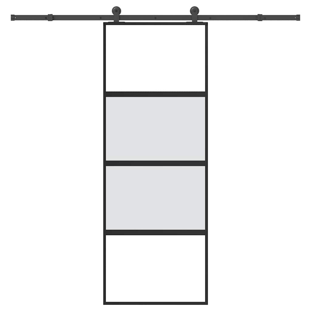 Schiebetür mit Beschlag 76x205 cm ESG-Glas & Aluminium