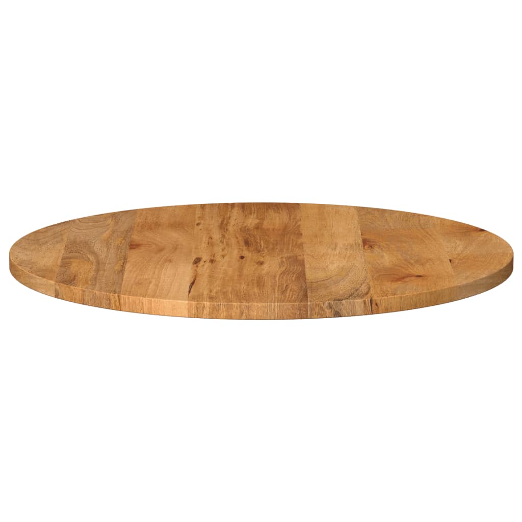 Tischplatte Ø 40x2,5 cm Rund Raues Massives Mangoholz