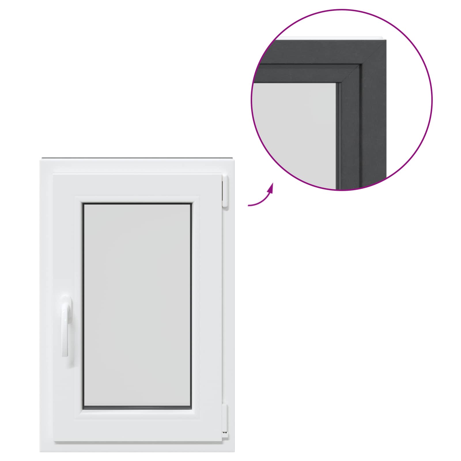 Kellerfenster RISOR 50 x 50 cm PVC und Glas Weiß