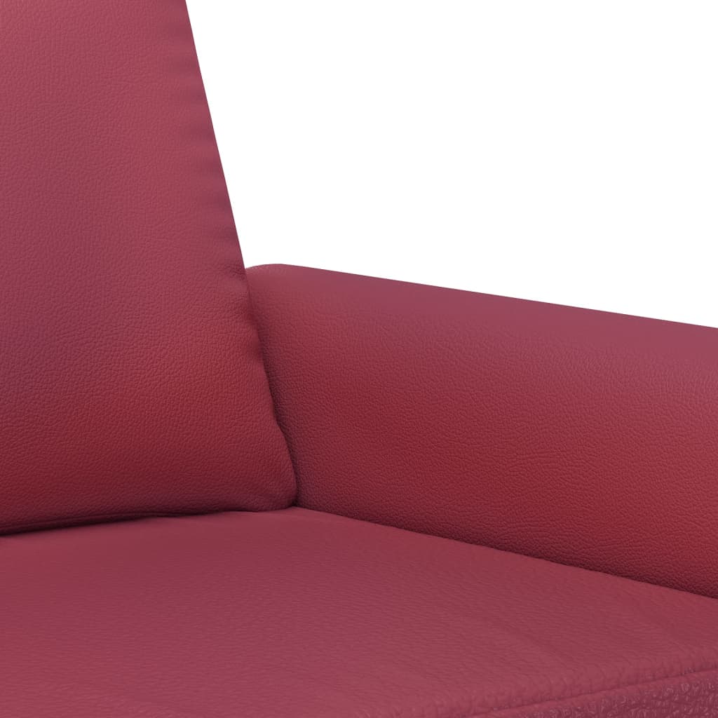 3-tlg. Sofagarnitur mit Kissen Creme Kunstleder