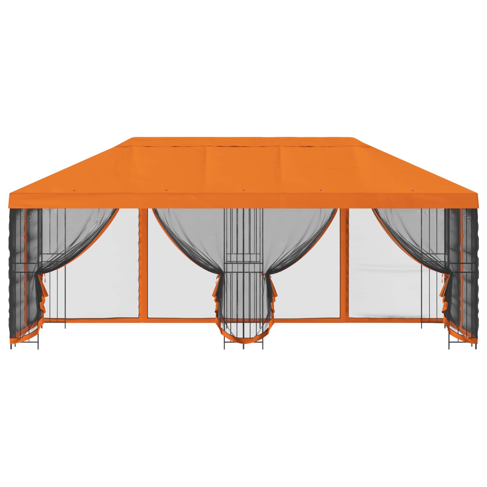 Pavillon mit Seitenwänden 6 x 3 m Beige Polyester und Stahl 190