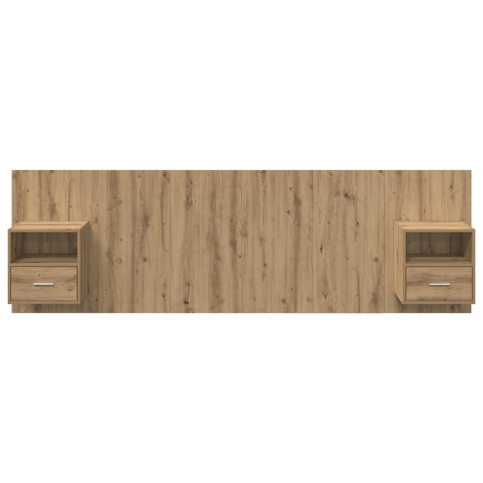Kopfteil mit Nachttischen Weiß Holzwerkstoff