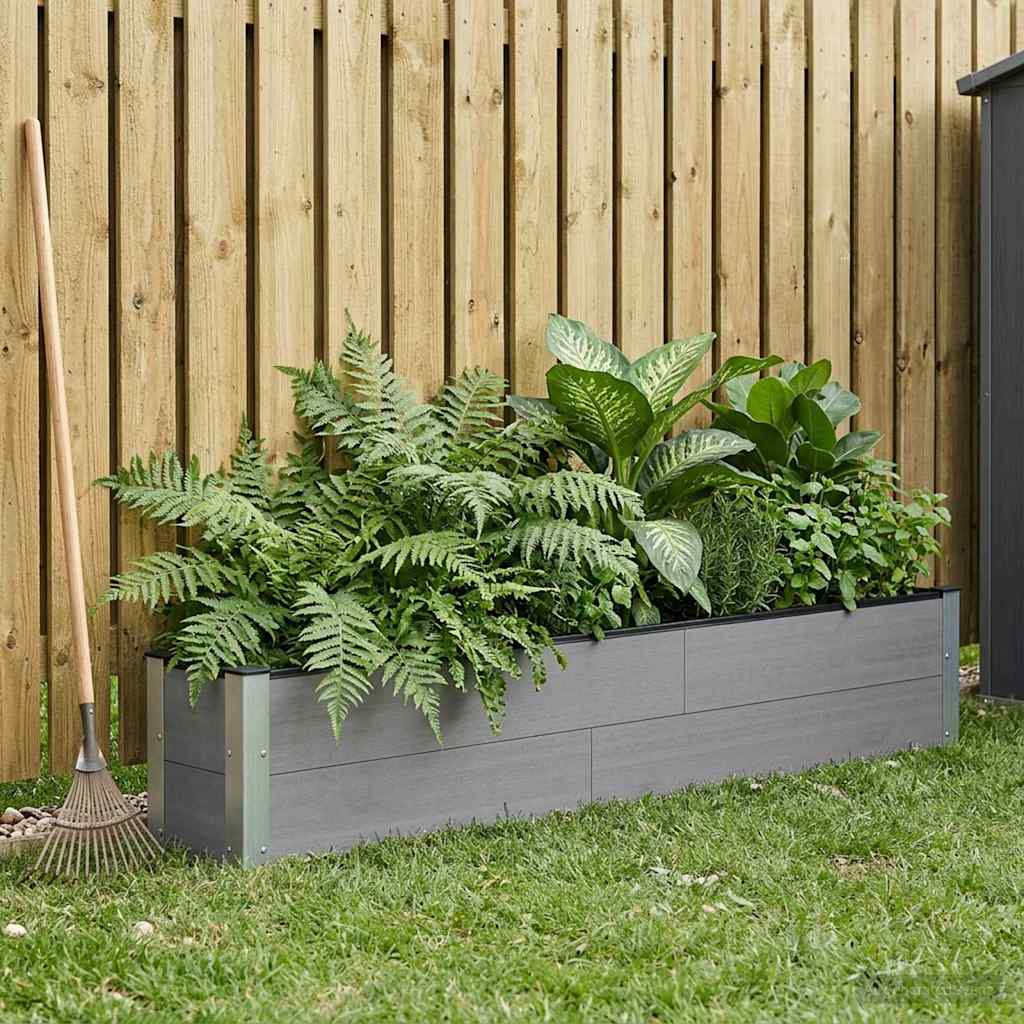 Garten-Hochbeet 200x50x54 cm WPC Grau
