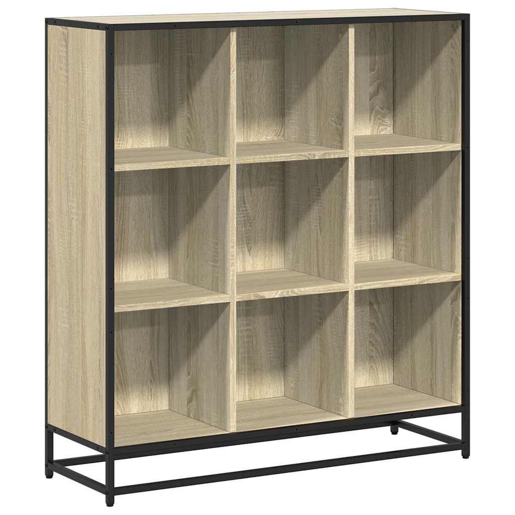Bücherregal Schwarz 97,5x33x107,5 cm Holzwerkstoff und Metall