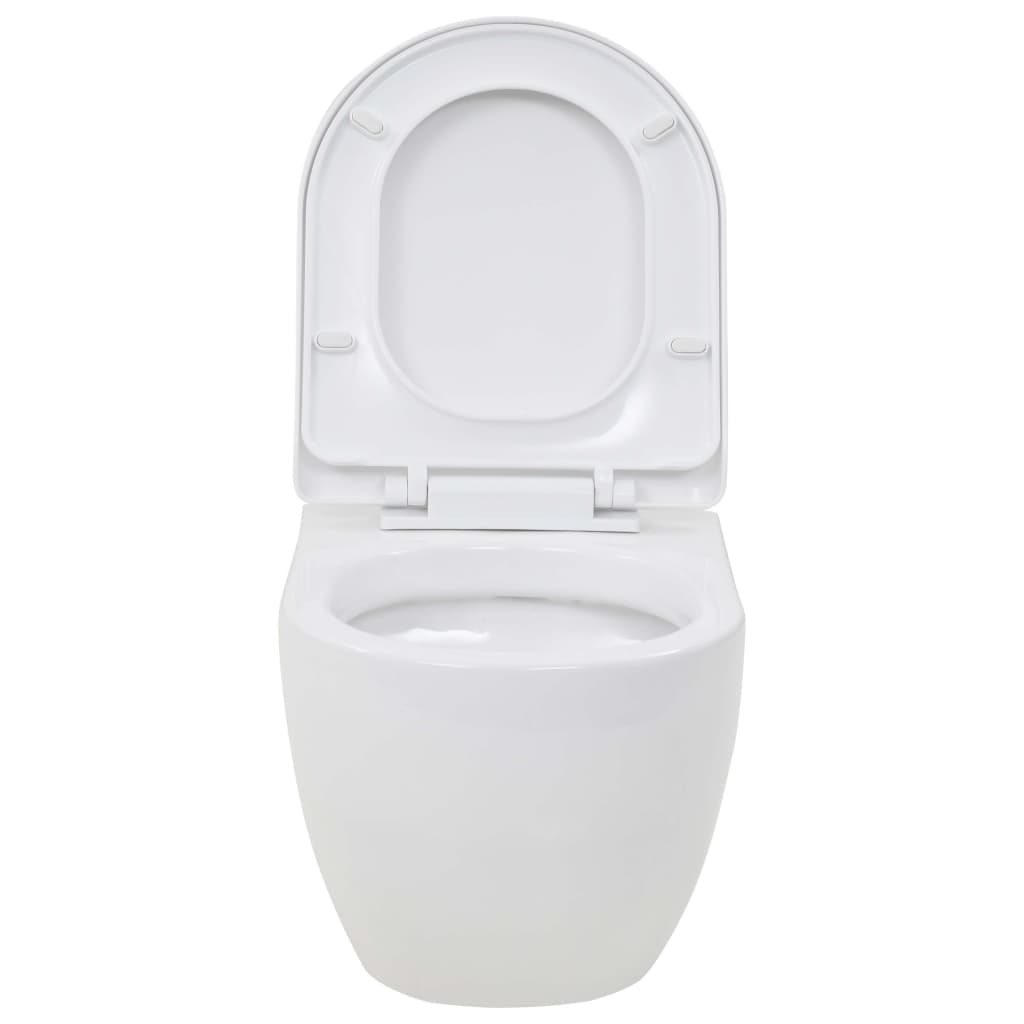 Hänge-Toilette mit Einbau-Spülkasten Keramik Weiß