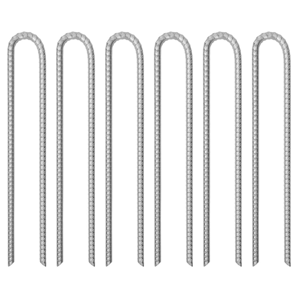 Zeltheringe 6 Stk. U-Form 30 cm Ø7 mm Verzinkter Stahl